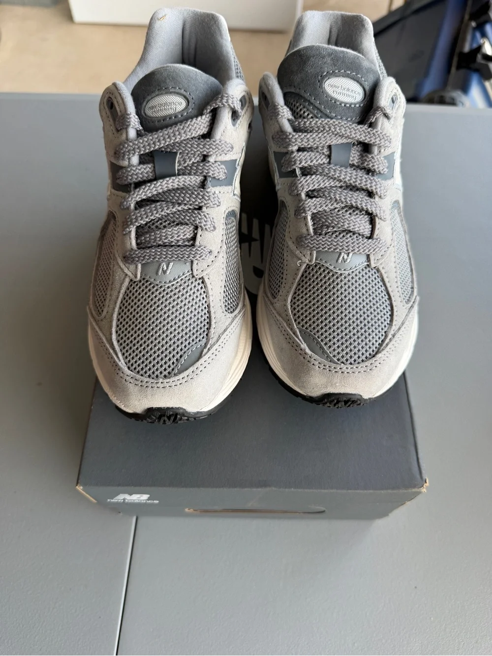BRAND 4Y / 5.5W New Balance Kids Gray Suede & Mesh Sneakers